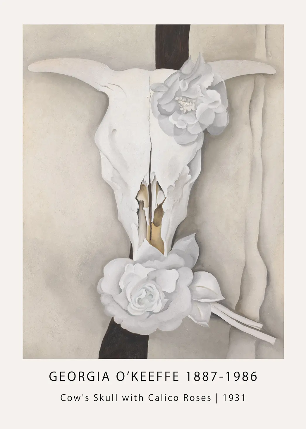 Classic Georgia O'Keeffe Cow Skull - 1931 Calico Roses Desert Art