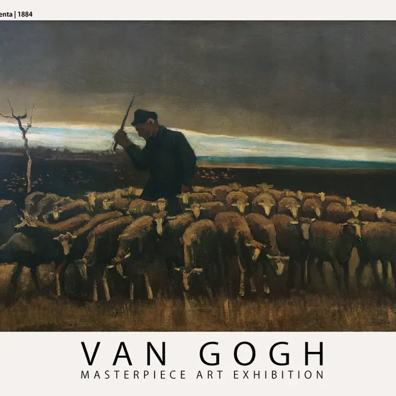 Classic Van Gogh sheep poster - After the Storm 1884 Rural Art Print