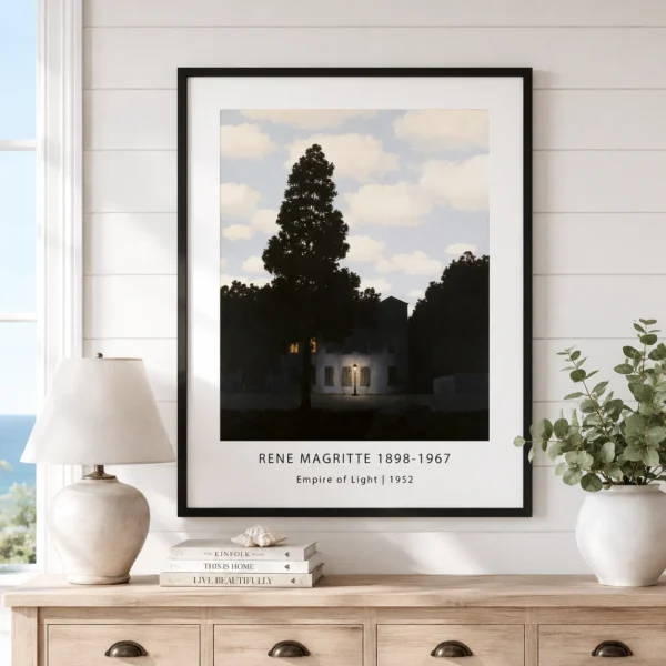Empire of Light Print, Magritte Night House Wall Art Print