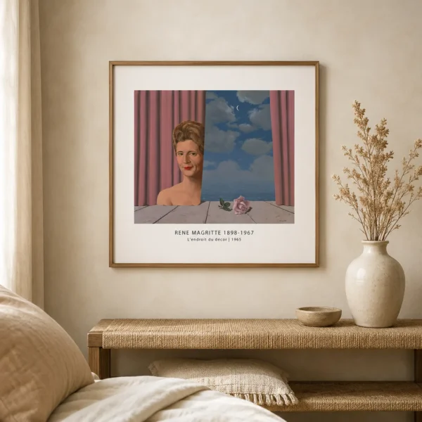 Endroit du Decor Print, Magritte Curtain Moon Art