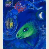 Marc Chagall Le Cirque Bleu, 1950 Surrealist Circus Art Print