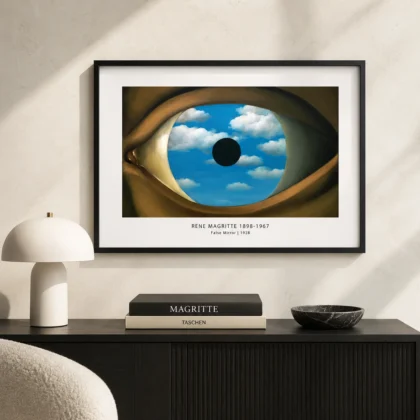 False Mirror — false Mirror print with a sky-filled eye, black pupil, and crisp