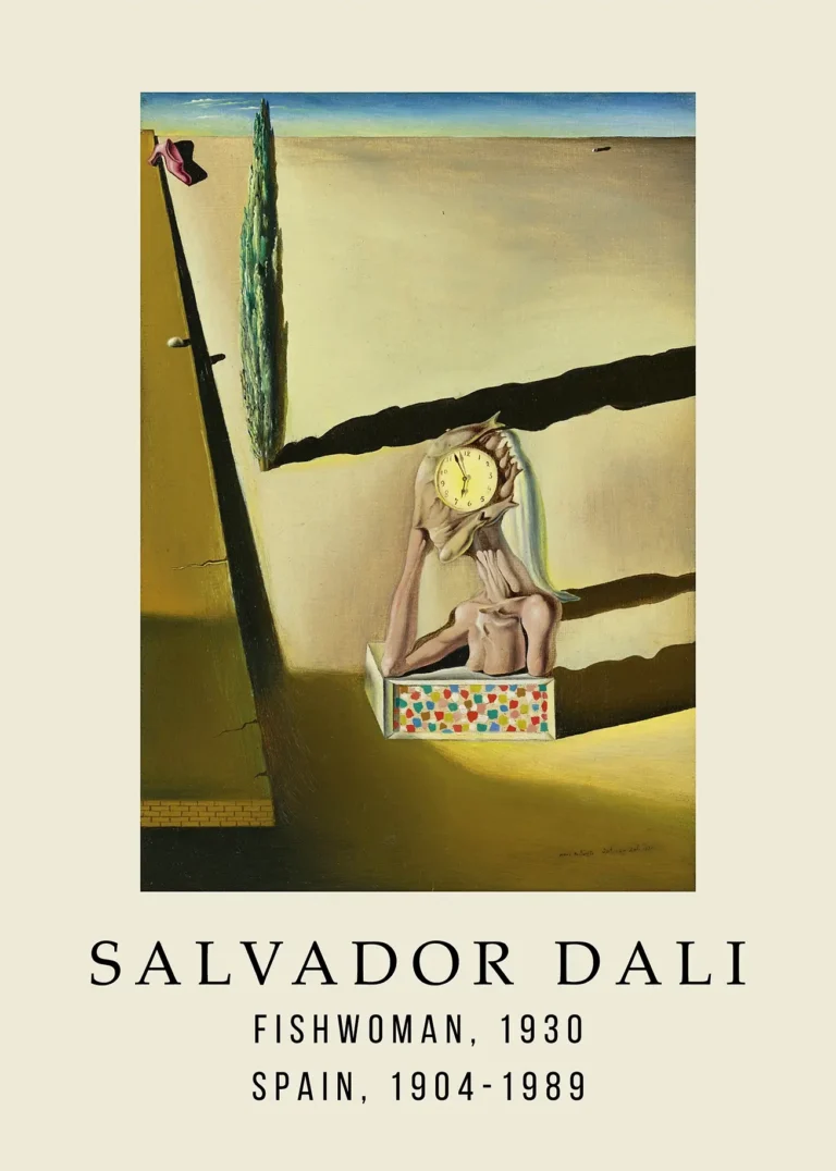 Salvador Dali Fishwoman 1930 — surreal 1930 Dali composition featuring a fish-headed figure with a
