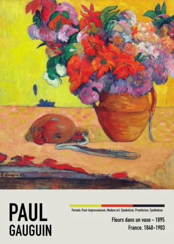 Paul Gauguin Flowers in a Vase Post-Impressionist Art Print