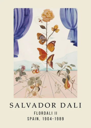 Salvador Dali Flordali II Surrealist Butterfly Art Print