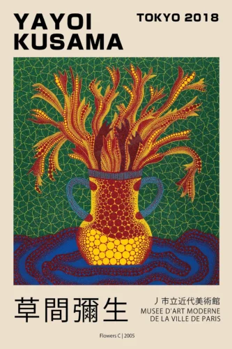 Yayoi Kusama Flowers C 2005 Tokyo Exhibition Art Print