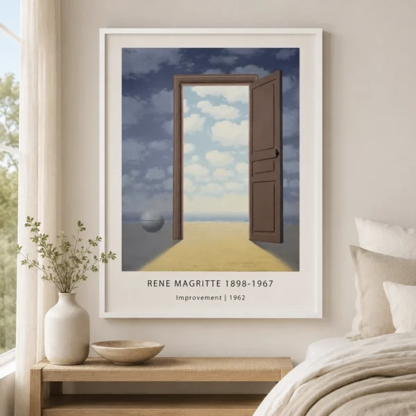 René Magritte Improvement Poster, Doorway Beach Wall Art Print