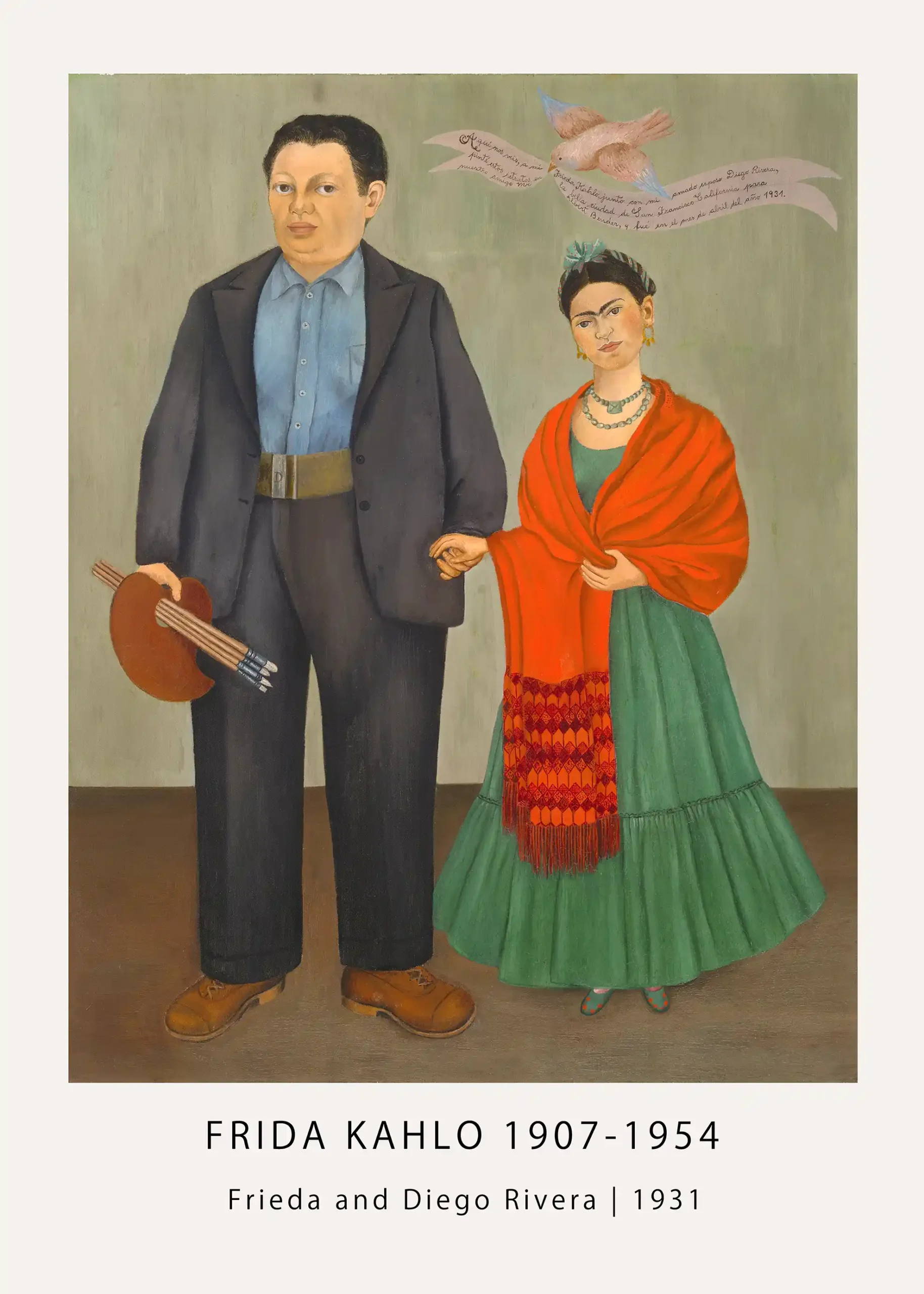 Frieda and Diego Rivera (1931) Wedding Portrait Poster — Wall Art