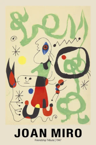 Joan Miro Friendship Tribute 1947 Abstract Art Print