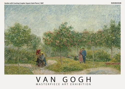 Garden with Courting Couples, Square Saint-Pierre Art Print