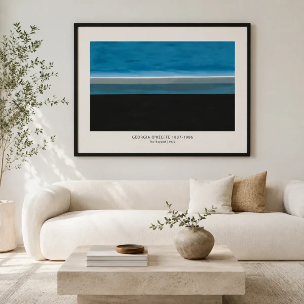 The Beyond Print, Georgia O'Keeffe Minimal Blue Wall Art Print