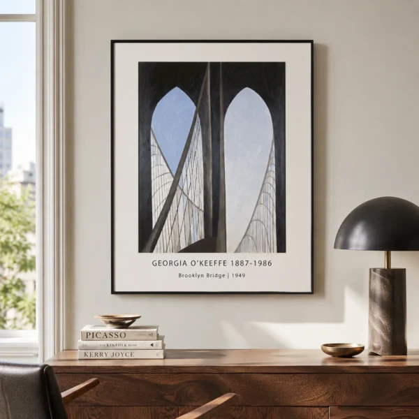 Brooklyn Bridge Print, O'Keeffe New York Architecture Art
