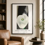 Calla Lily Print, Georgia O'Keeffe White Floral Version 7 Alternate 1 Wall Art Print