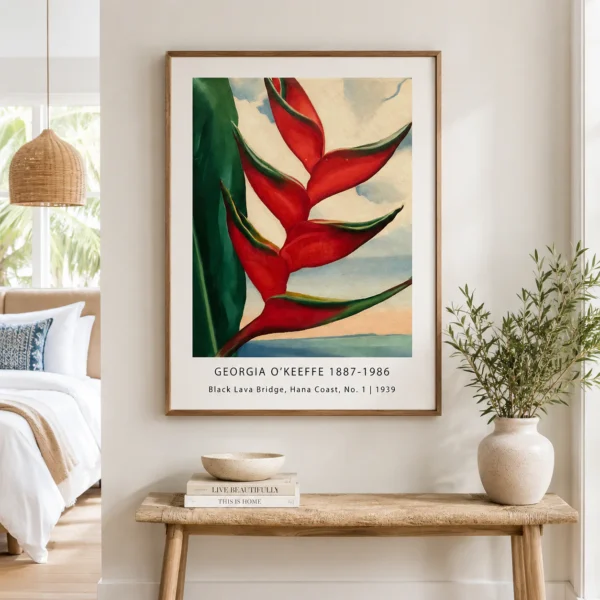 Crab's Claw Ginger Print, O'Keeffe Hawaii Flower Wall Art Print