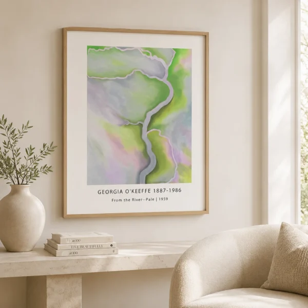 From the River Print, Georgia O'Keeffe Pale Abstract Art