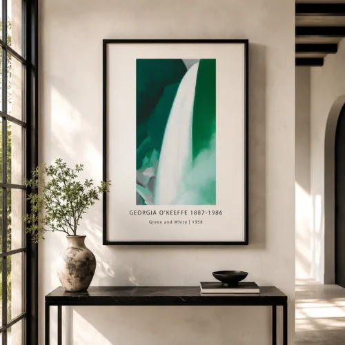 Green and White Print, Georgia O'Keeffe Abstract Wall Art Print
