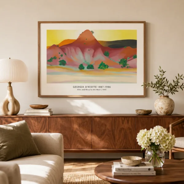 Hills and Mesa Print, Georgia O'Keeffe Desert Wall Art Print
