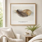 Horn and Feather Print, Georgia O'Keeffe Minimal Bone Art