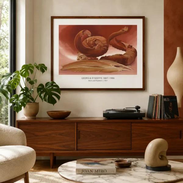 Horn and Feathers Print, Georgia O'Keeffe Desert Still Life