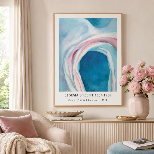 O'Keeffe music Print, Music Pink and Blue No. 1