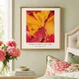 My Autumn Print, Georgia O'Keeffe Red Yellow Leaves Art