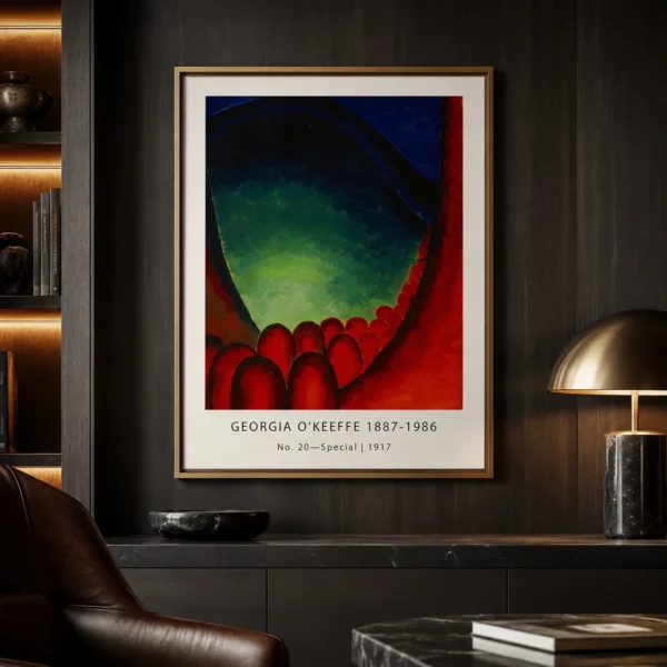 No 20 Special Print, Georgia O'Keeffe red blue Abstract