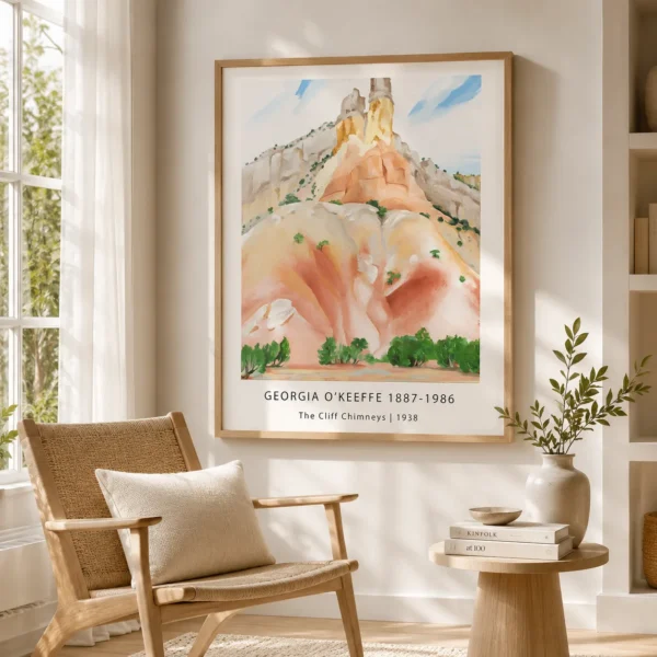 Cliff Chimneys Print, Georgia O'Keeffe New Mexico Landscape