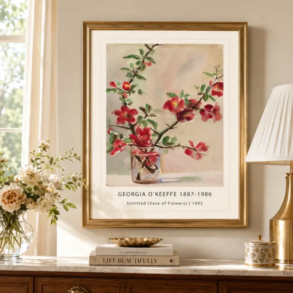 Vase of Flowers Print, Georgia O'Keeffe Early Floral Wall Art Print