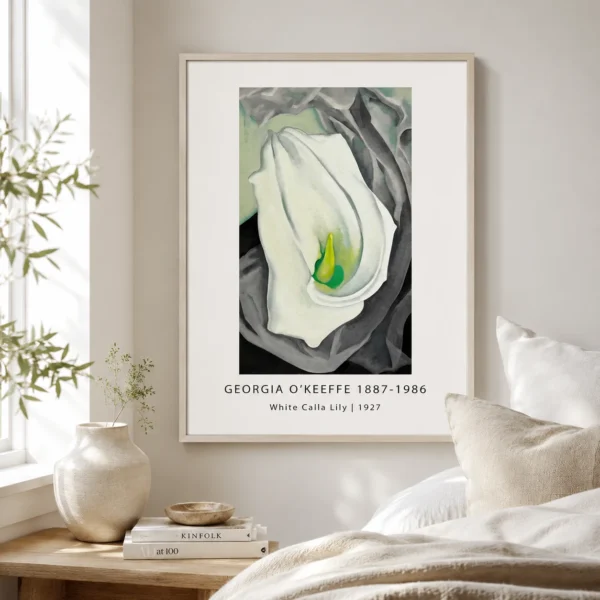 Calla Lily Print, Georgia O'Keeffe White Floral Version 7 Alternate 2 Wall Art Print