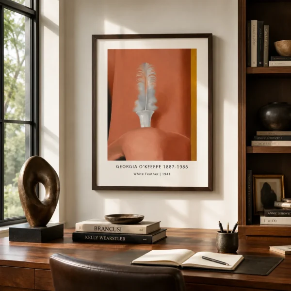 White Feather Print, Georgia O'Keeffe Modernist Wall Art Print
