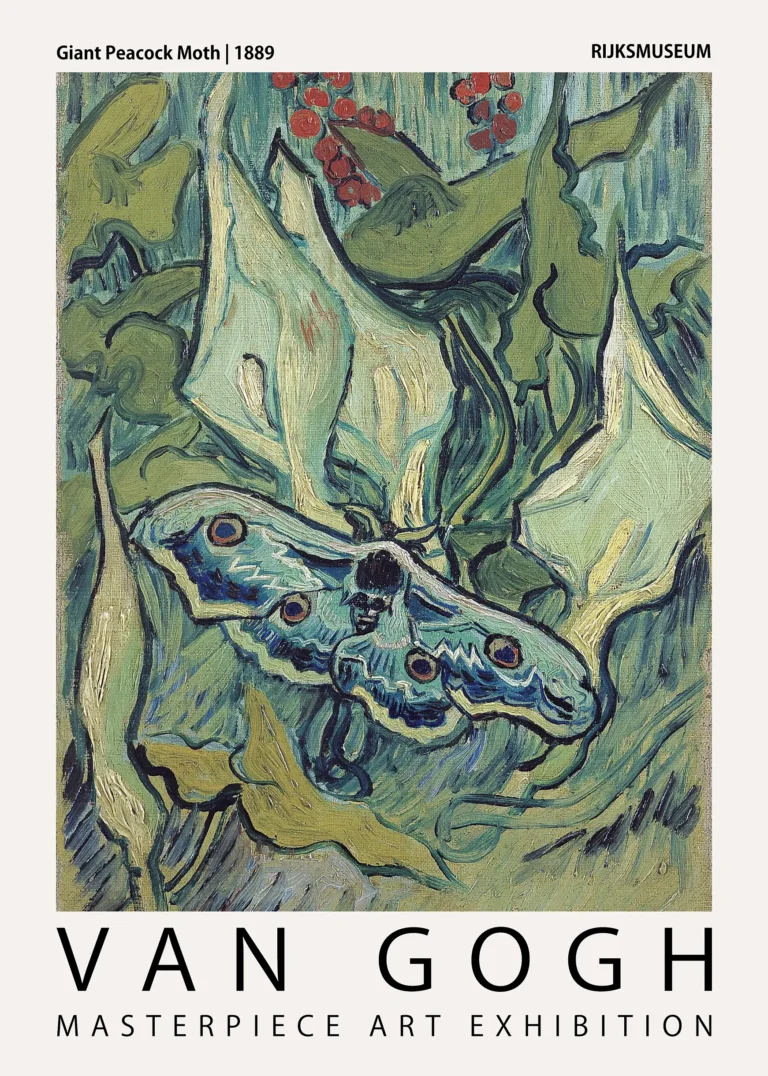 Giant Peacock Moth 1889 — vincent van Gogh’s 1889 Giant Peacock Moth comes to life in this
