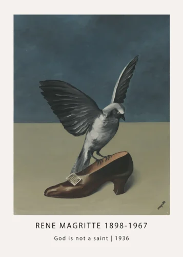 René Magritte Bird Print, God Is Not a Saint Wall Art Print