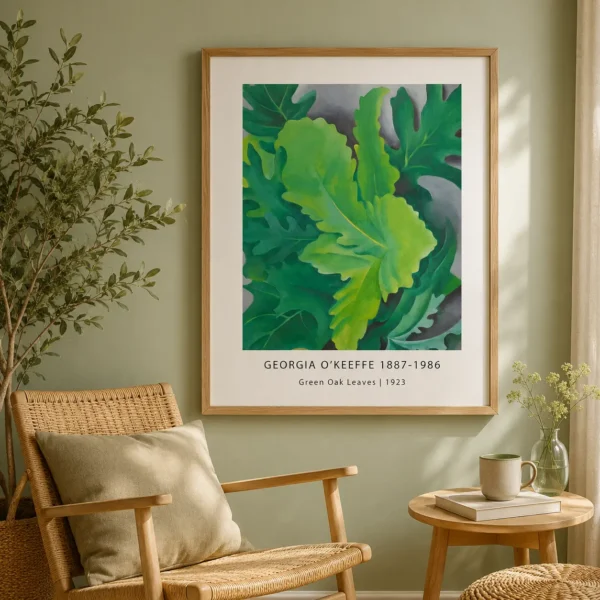 Green Oak Leaves Print, Georgia O'Keeffe Botanical Art