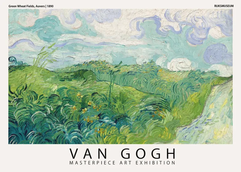 Wheat Fields — this exhibition art print depicts Van Gogh's Green Wheat Fields at
