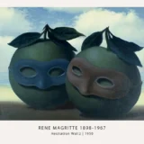 René Magritte Hesitation Waltz Print, Masked Apples Art