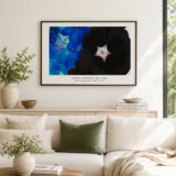 Hollyhock, O'Keeffe Blue Larkspur Floral Wall Art Print