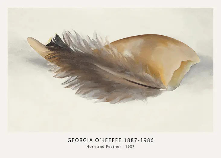 Georgia O'Keeffe Print - Authentic 1937 Horn and Feather Wall Art