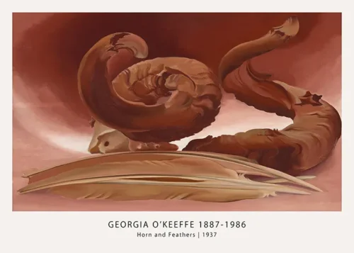 Horn and Feathers Print, Georgia O'Keeffe Desert Still Life