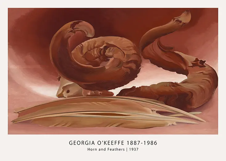 Exclusive Georgia O'Keeffe Horn and Feathers - 1937 American Modernism Art