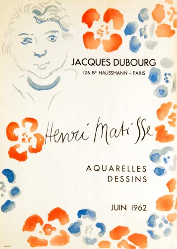 Henri Matisse 1962 Jacques Dubourg Paris Exhibition Poster