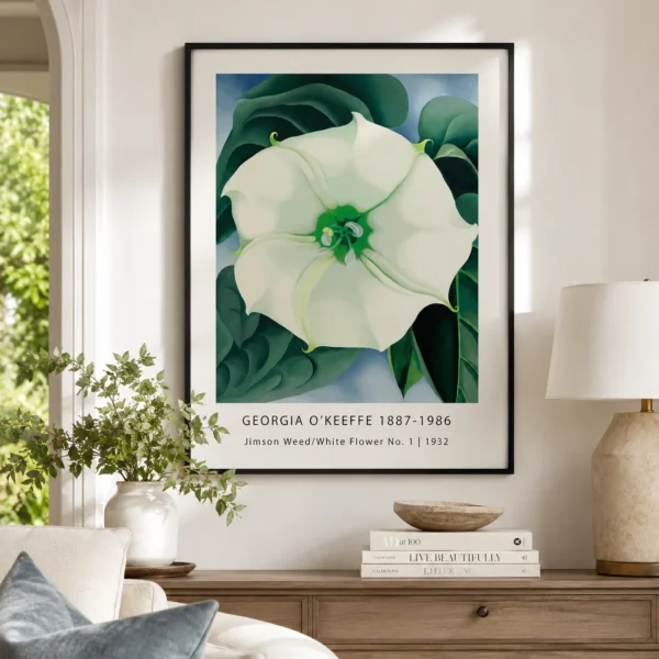 Jimson Weed Art Print, Georgia O'Keeffe white flower