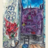 Marc Chagall La Fenetre 1959 Surrealist Flower Art Print