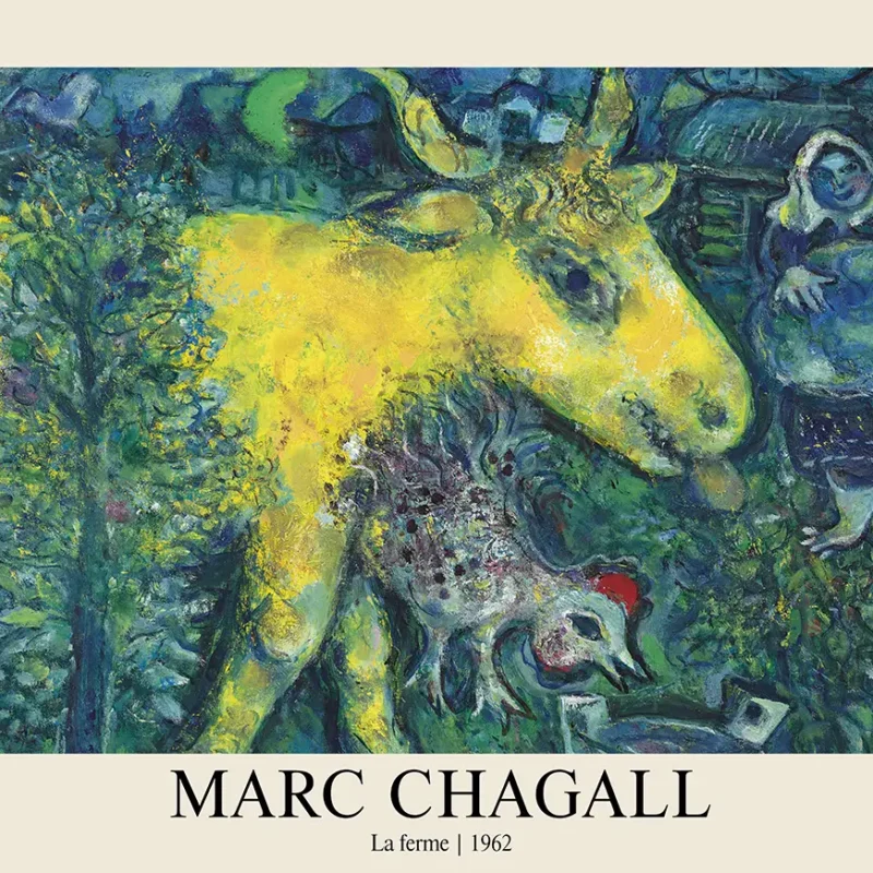 Marc Chagall La Ferme - 1962 Surrealist Farm Art Exhibition Poster