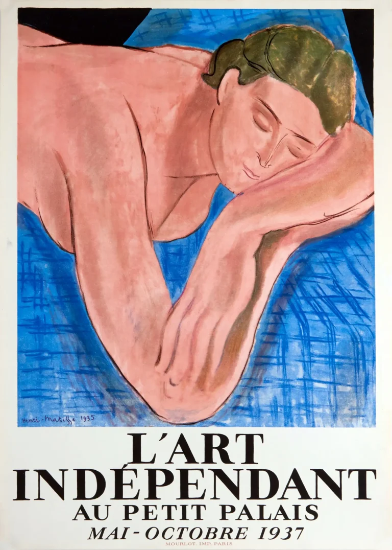 Petit Palais Matisse Independant — vintage 1937 exhibition poster featuring a Matisse reclining nude with