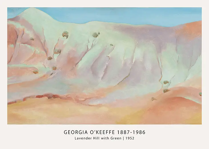 Lavender Hill with Green - Georgia O'Keeffe 1952 Abstract Wall Art