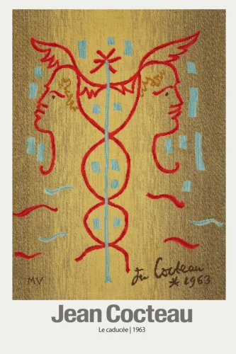 Le Caducee 1963 by Jean Cocteau Modernist Surrealist Art Print