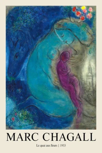 Marc Chagall Le quai aux fleurs 1953 Surrealist Art Print