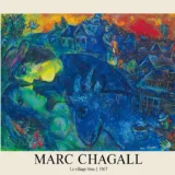 Le Village Bleu by Marc Chagall, 1967 Modern Surrealist Art Print