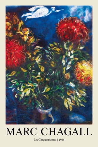 Les Chrysanthèmes 1926, Marc Chagall Vintage Floral Art Print