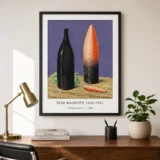 L'explication Print, Magritte Bottle and Carrot Art